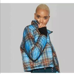 Women's Plaid Puffer Jackets - Wild Fable - Blue - NWOT